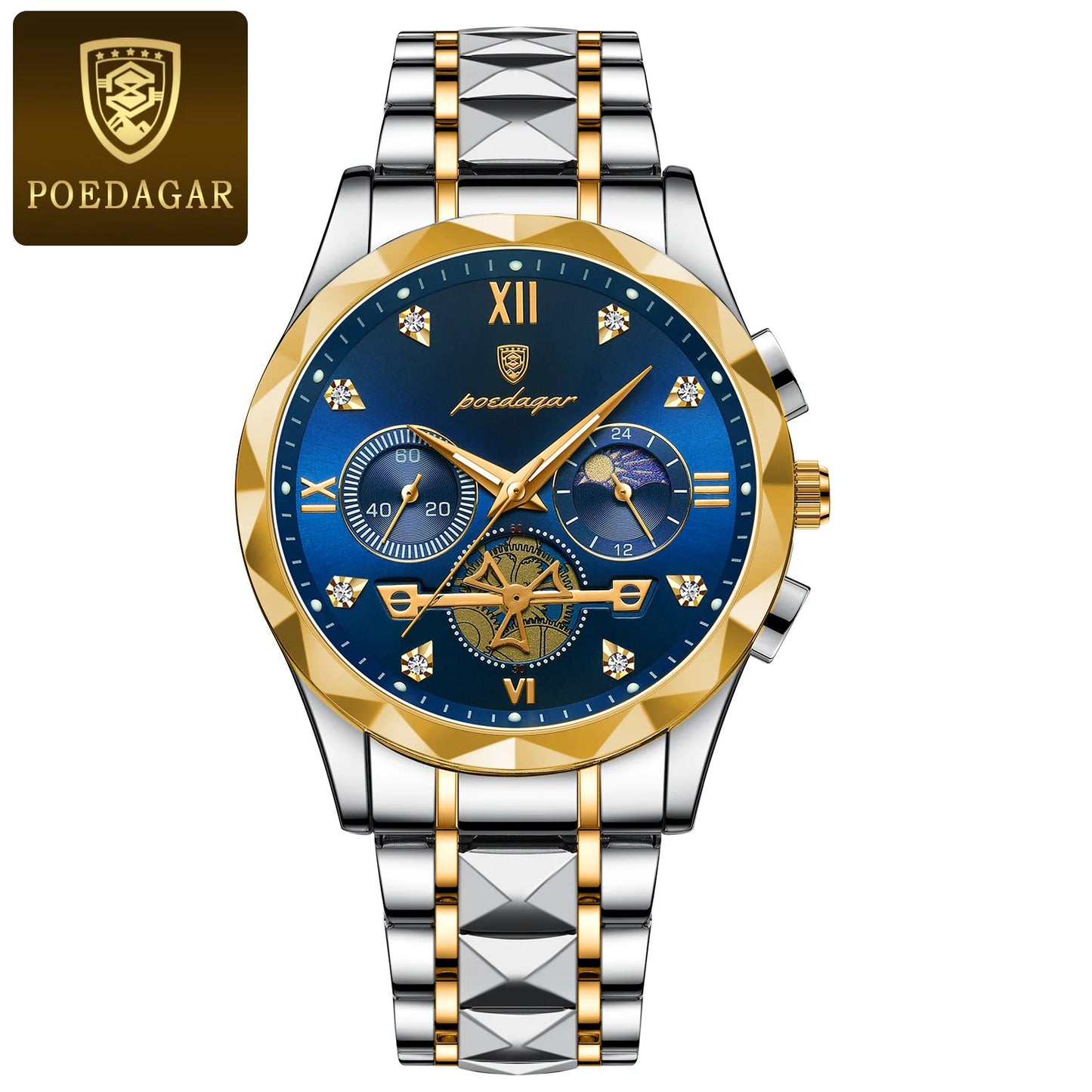 POEDAGAR Luxury Man Wristwatch Waterproof Luminous Chronograph Watch for Men Stainless Steel Men's Quartz Watches reloj hombre - Dragonbeast