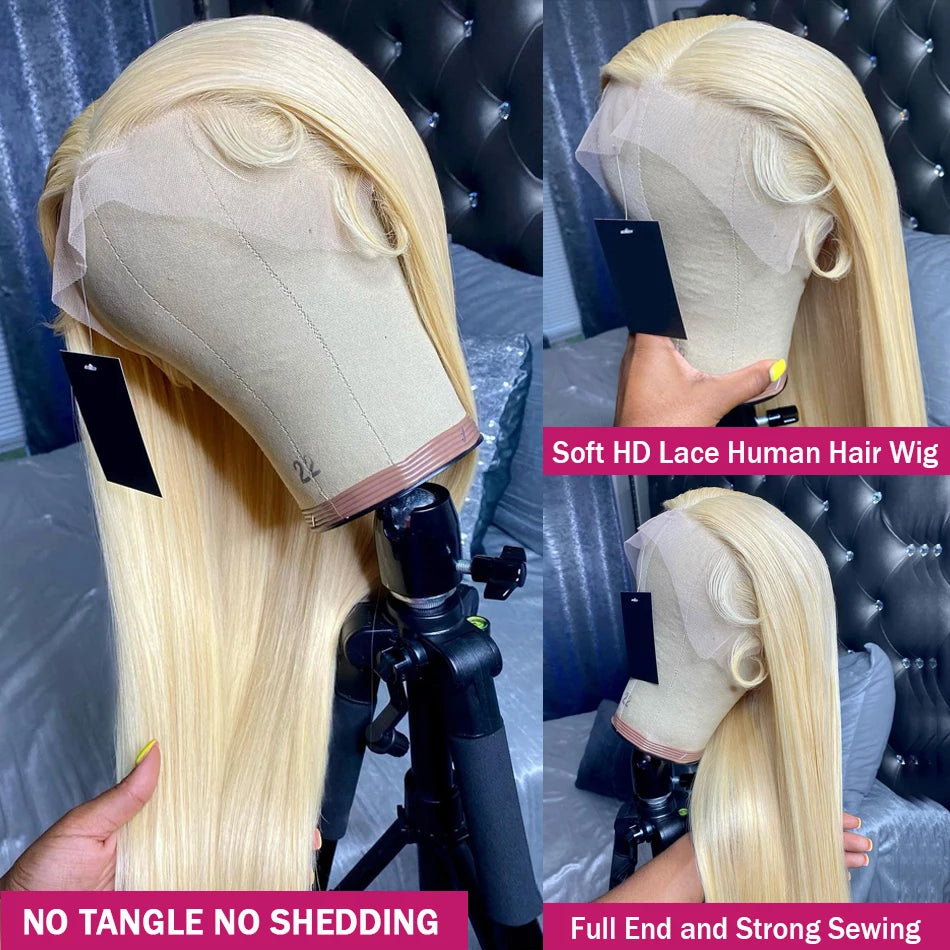 613 Blonde Lace Front Wig Human Hair 13X6 Hd Lace Frontal Wig Straight Lace Front Wigs Human Hair 13X4 Lace Front Human Hair Wig - Dragonbeast