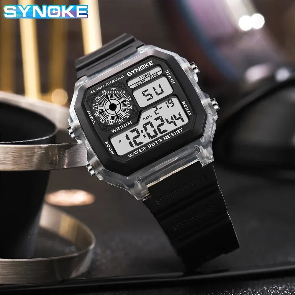 SYNOKE Digital Watches Men Sports Luminous Multifunction Waterproof Women Wristwatch Outdoor and Running Student Seven Lights - Dragonbeast