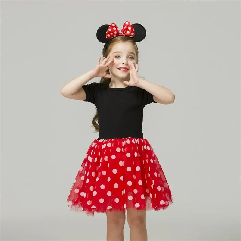 Cute Baby Girl Dress for 1-6Yrs Children 2024 Baby Clothes Kids Minni Mouse Polka Dot Dress Kid Birthday Party Dress for Girls - Dragonbeast