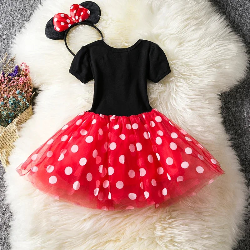 Cute Baby Girl Dress for 1-6Yrs Children 2024 Baby Clothes Kids Minni Mouse Polka Dot Dress Kid Birthday Party Dress for Girls - Dragonbeast