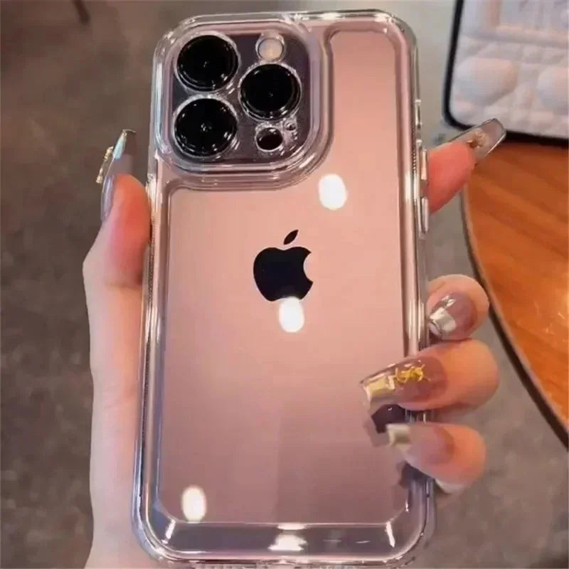 Luxury Silicone Transparent Shockproof Armo Case For iPhone 16 15 14 13 12 11 Pro Max 7 8 Plus XR XS X Phone Clear Protect Cover - Dragonbeast