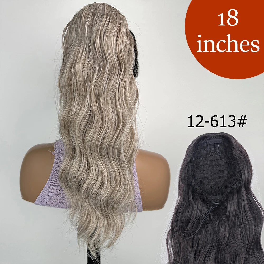 Synthetic Long Straight Claw Clip On Ponytail Hair Extensions 24Inch Heat Resistant Pony Tail Hair piece For Women Daily Party - Dragonbeast