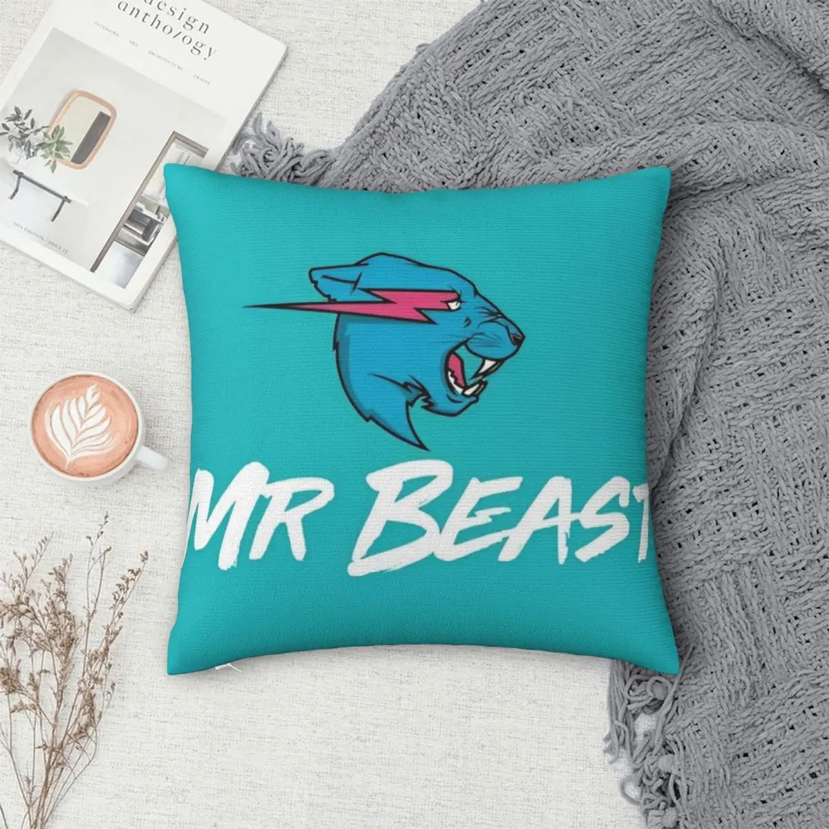 Mr Beasts Printed Pillowcase Cushion Cover Throw Pillow Cover New Style Bedroom Decoration Square Multi-Size - Dragonbeast